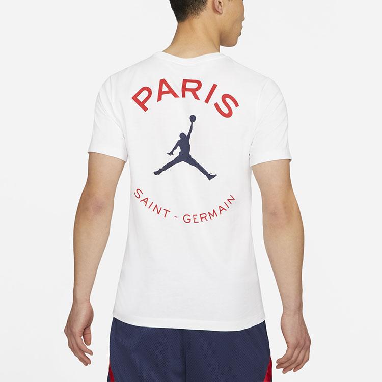 Air Jordan X PSG Logo Printed Crew Neck T-Shirt 'White' DB6515-100