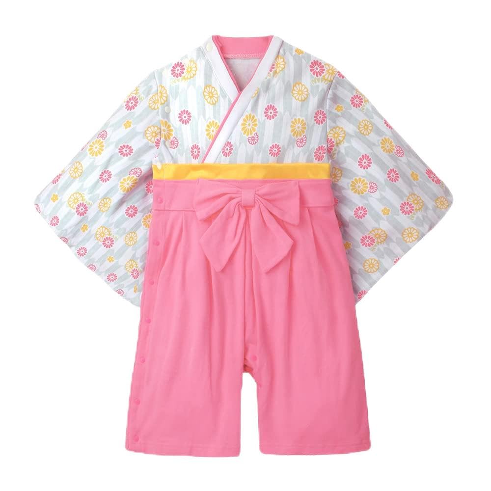 Hakama Rompers for Size for [nobistar] Girls, 70, 60, 80, Girls, Newborns, Babies, Children, Babies, Kids, Girls' Festival, ky37301-90-SPNK