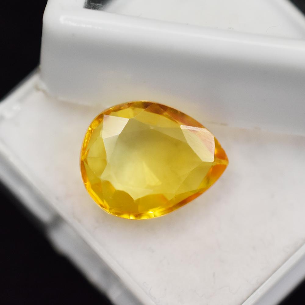 4.80 Ct NATURAL Yellow Sapphire Pendant Size Certified Pear Cut Loose Gemstone