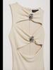 French High-End Women's Sleeveless Slim Fit Dress with Chest Hollow Design