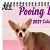 Durable Coil Binding Calendar 2027 Pooping Dogs Square Wall Calendar, Funny Dog Theme 12 Month Hanging Monthly Planner for Home Office, White Elephant