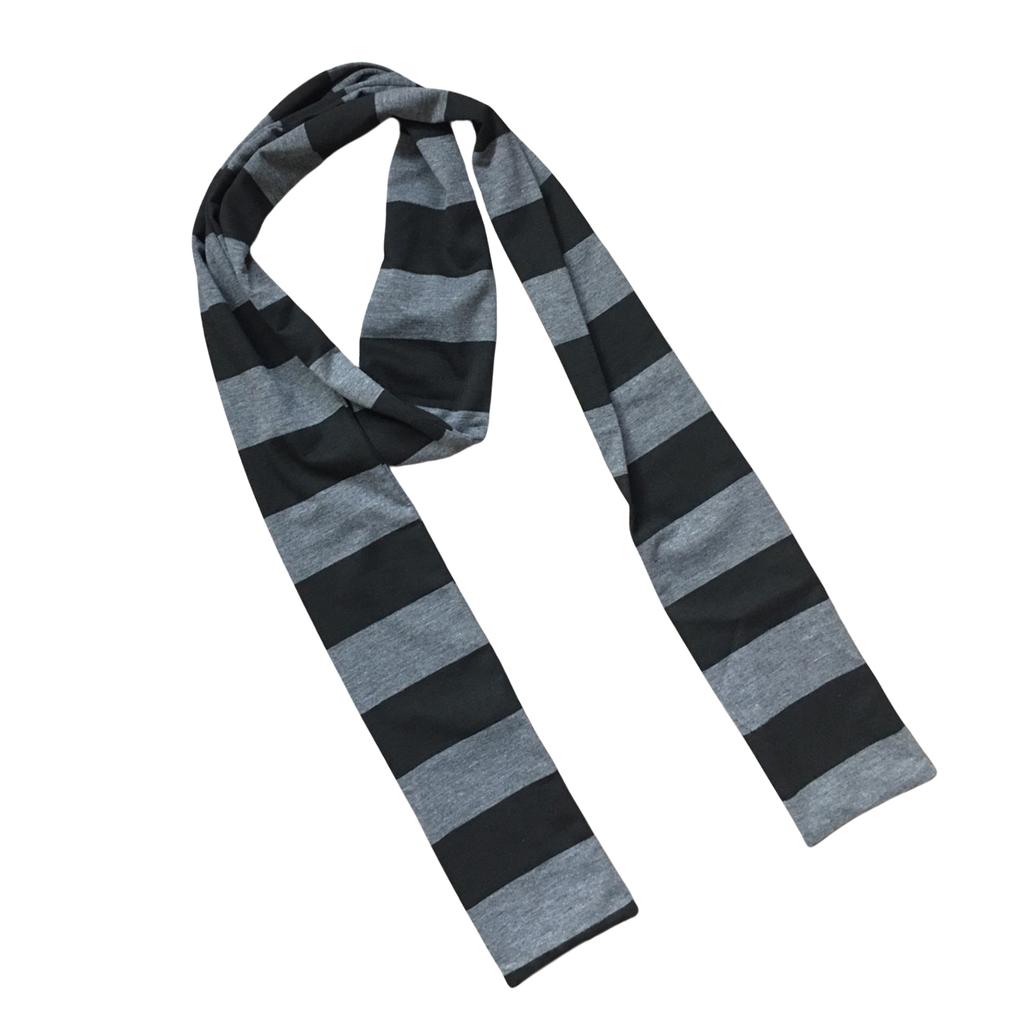 Cosplay Striped Scarf for Adult Unisex Y2K Long Thin Scarf Spring Autumn Skinny Scarf Harajuku Scarf Daily Use Neck Wear