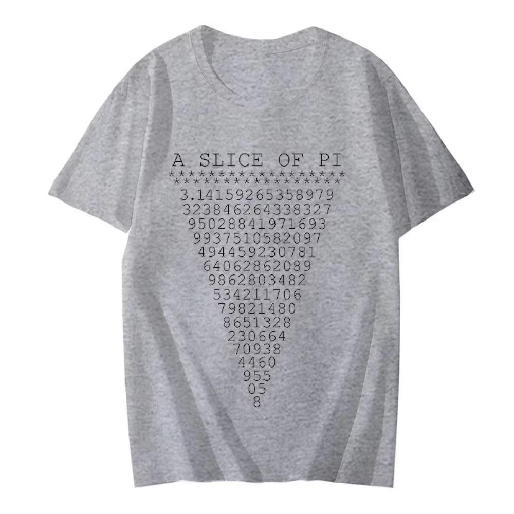Vintage A Slice of Pi Design T-Shirt Men Math Pi Lovers Tee Short Sleeve Funny T Shirts Women Men Clothing Top Tee Men's Clothes