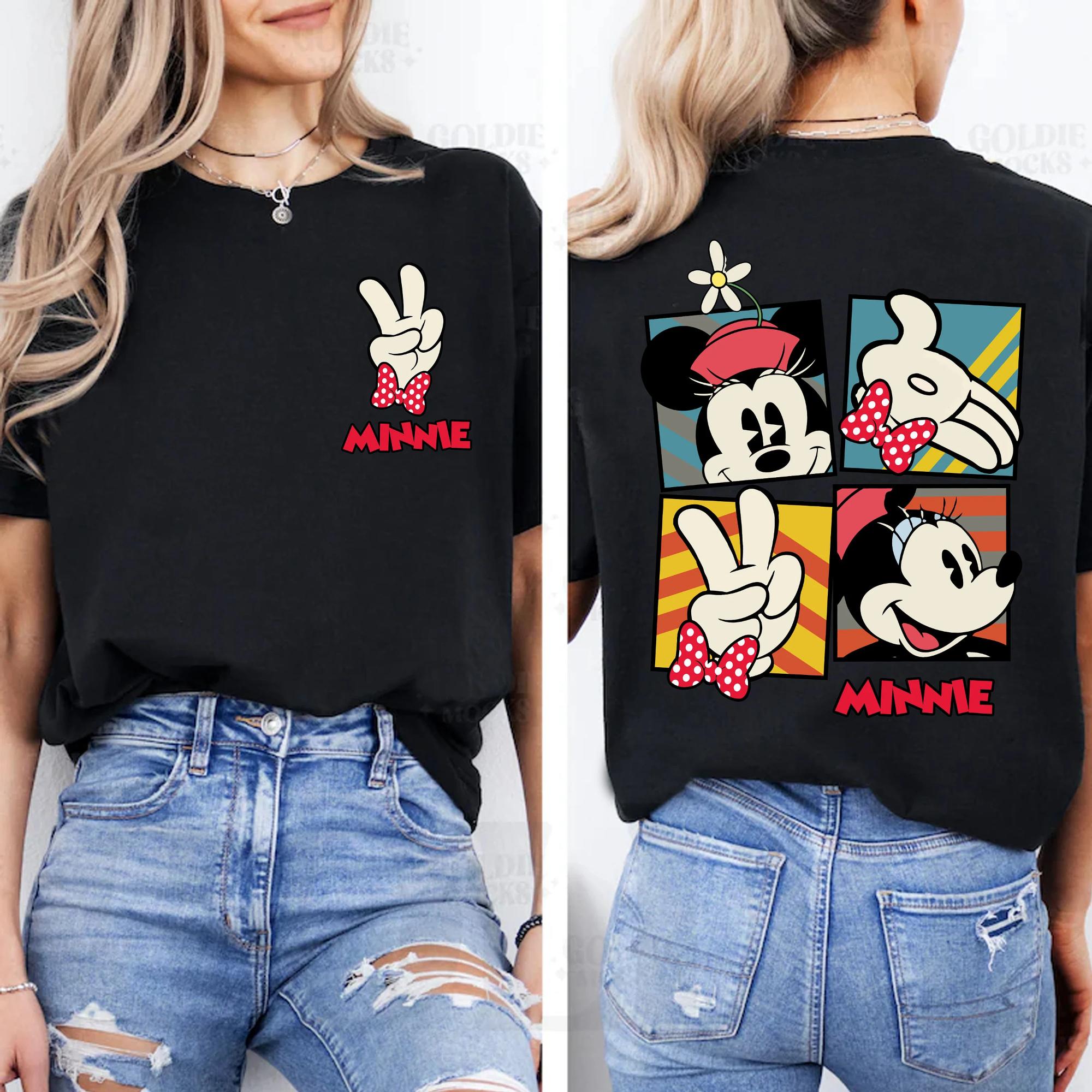 2sided Classic Minnie Mouse Pose TShirt Mickey and Friends Shirt Cute Minnie Mouse Tee land Family Shirt S