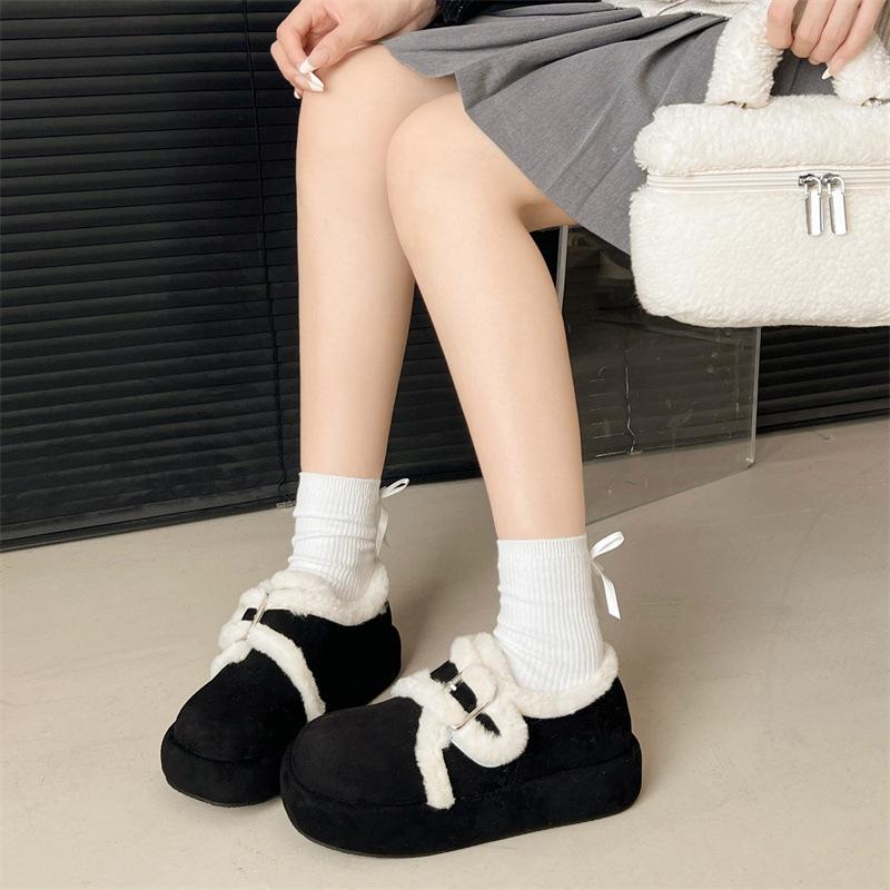 Double shoes snow boots women's new outer wear thick-soled heightening plush shoes cotton shoes