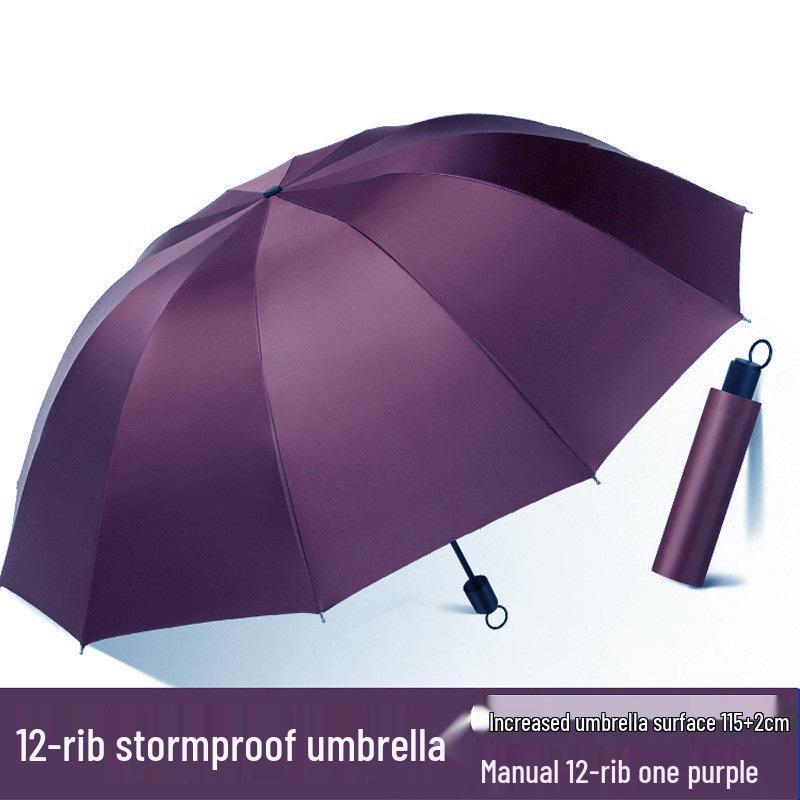 

Очень большой складной зонт с 12 спицами для дождя и солнца - Ручной, Ветроустойчивый, Рекламный зонт 10-rib Ø108CM