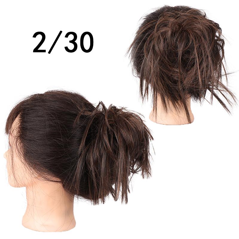 Synthetic Hair Chignons Messy Scrunchies Elastic Band Hair Bun Straight Updo Hairpiece Hair Extension for Women