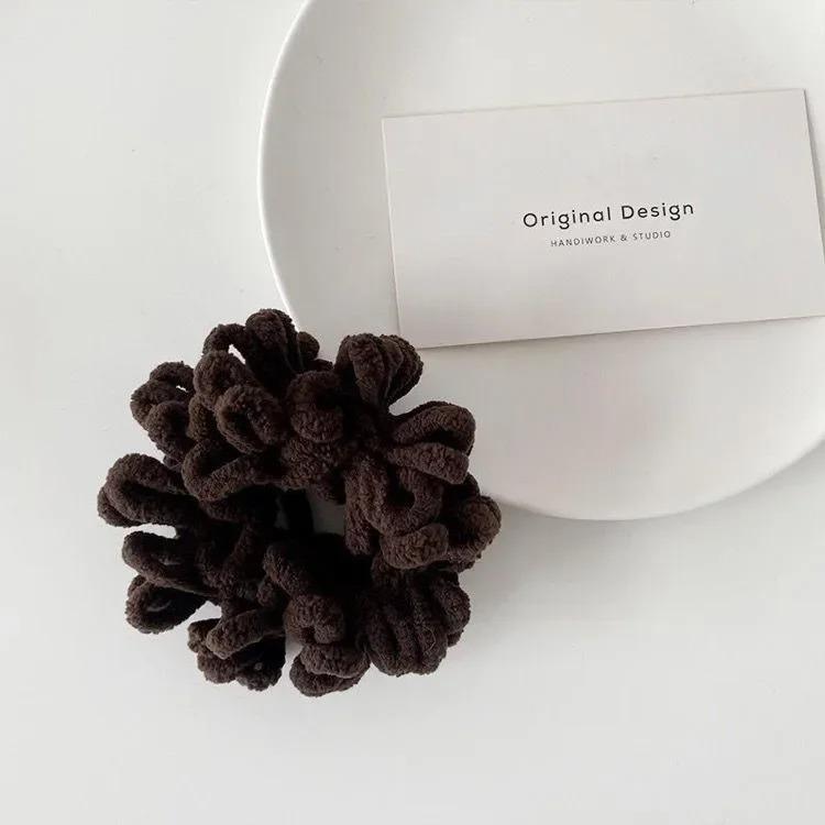 

Женские элегантные однотонные плюшевые мягкие эластичные ленты для волос, резинка для волос с хвостиком, резинка для волос, модные аксессуары для волос