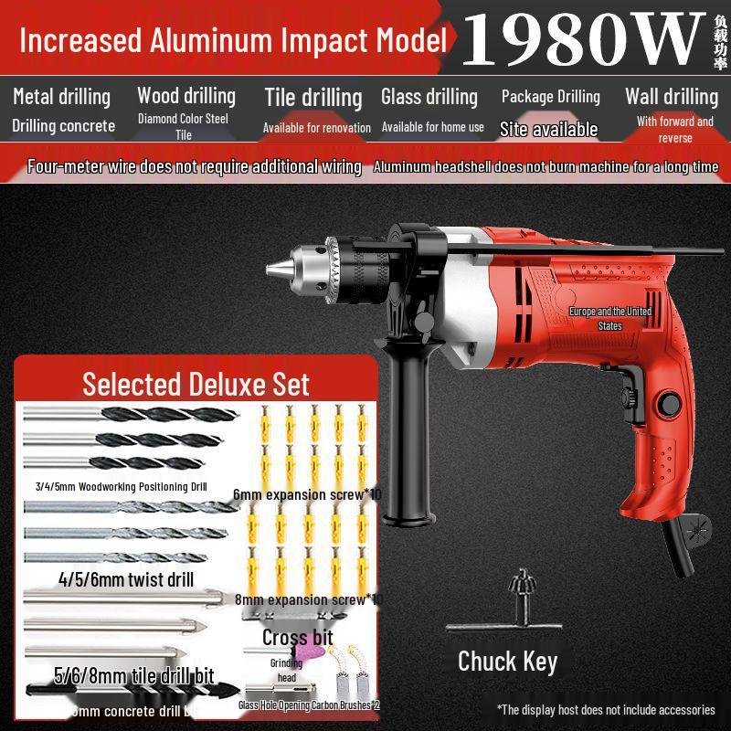 High-Power Variable Speed Impact Drill & Rotary Hammer Electric Screwdriver