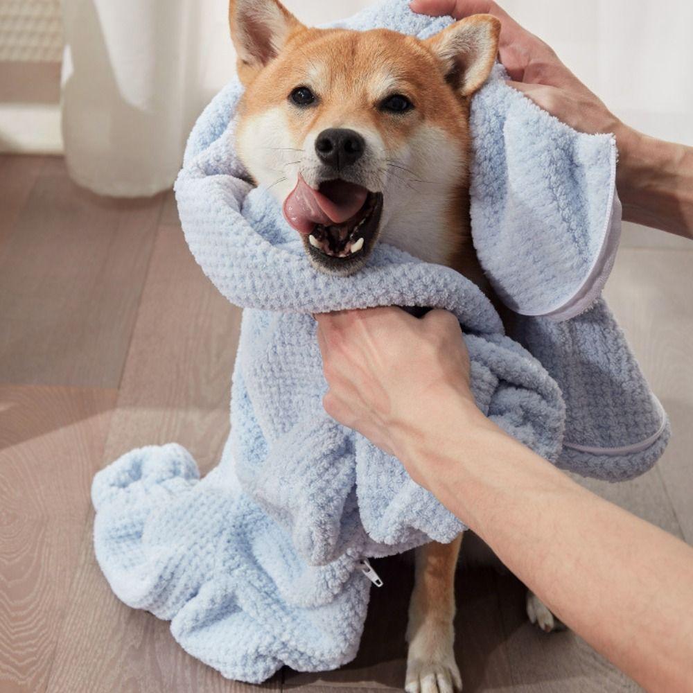 Full-Coverage Pet Bathrobe Quick-Dry Pet Bath Towel Practical Dog Drying Coat  Winter