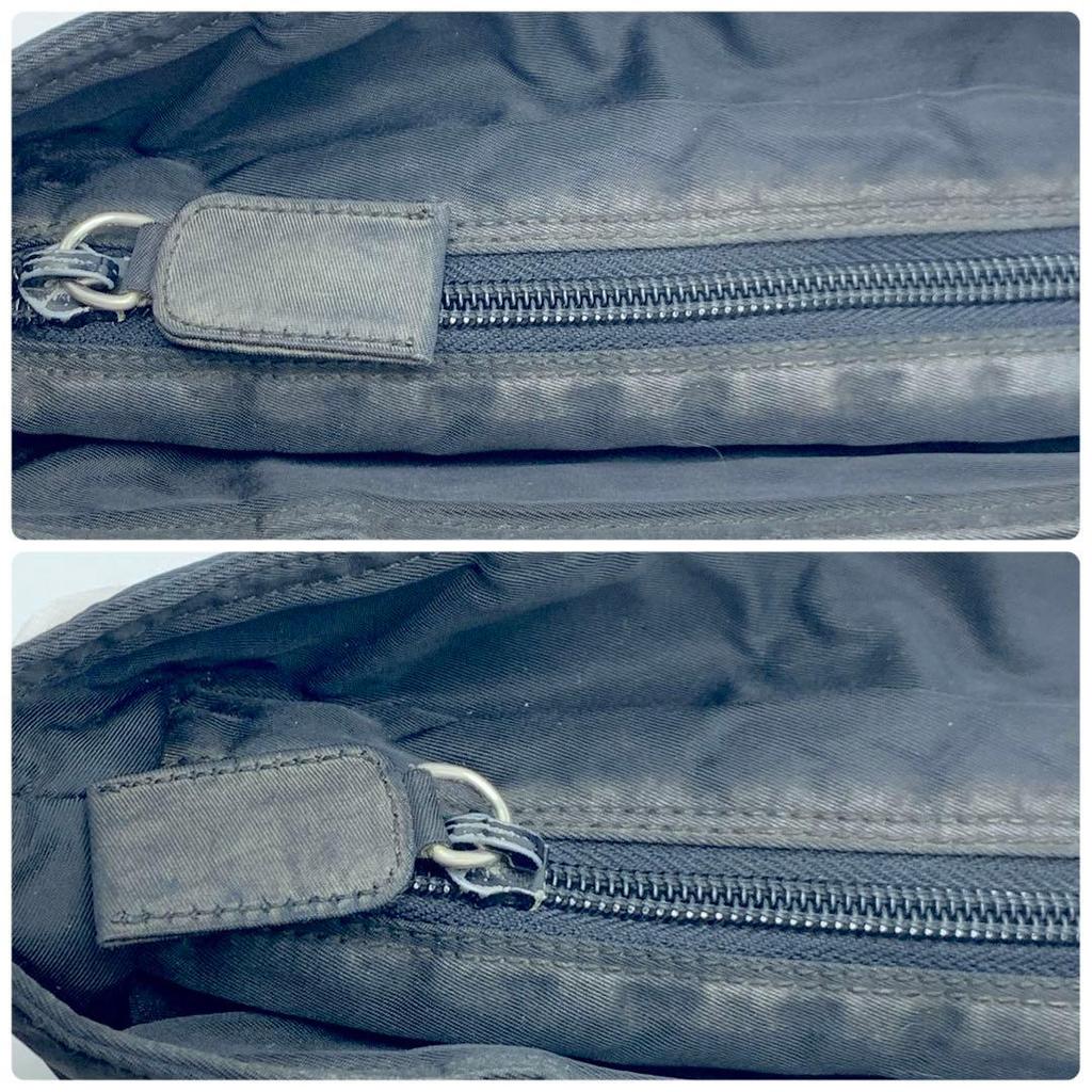 PRADA Handbag Tote Bag Tessuto Nylon White Tag Black Triangle Logo Plate Auth