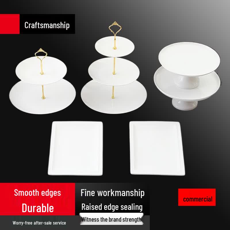 White Ceramic Dessert Display and Serving Set