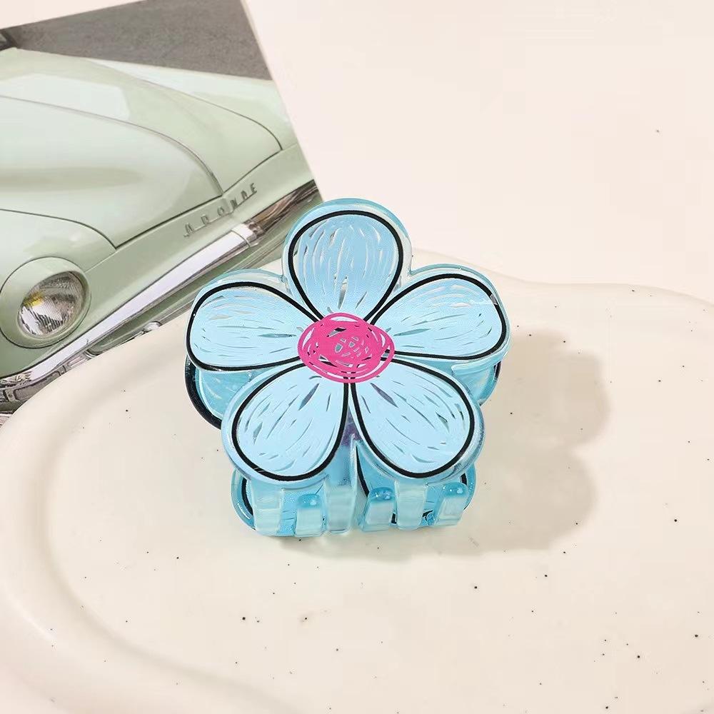 

Новые акриловые заколки для волос в виде граффити-цветка для женщин, милые, универсальные, для улицы, модный зажим-краб, аксессуары для волос для девочек