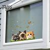 Non-damaging Glass Decal Cat Butterfly Static Sticker, Waterproof Animal Window Decoration Sticker Decal, Removable Pet for Bedroom Balcony