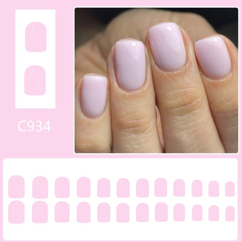 Quadratischer Press-on-Nagel Lila Falscher Nagel Aufkleb-Nagel in 12 Größen, 24 Stück Französische Nagelspitzen für DIY-Nagelkunst-Dekorationen