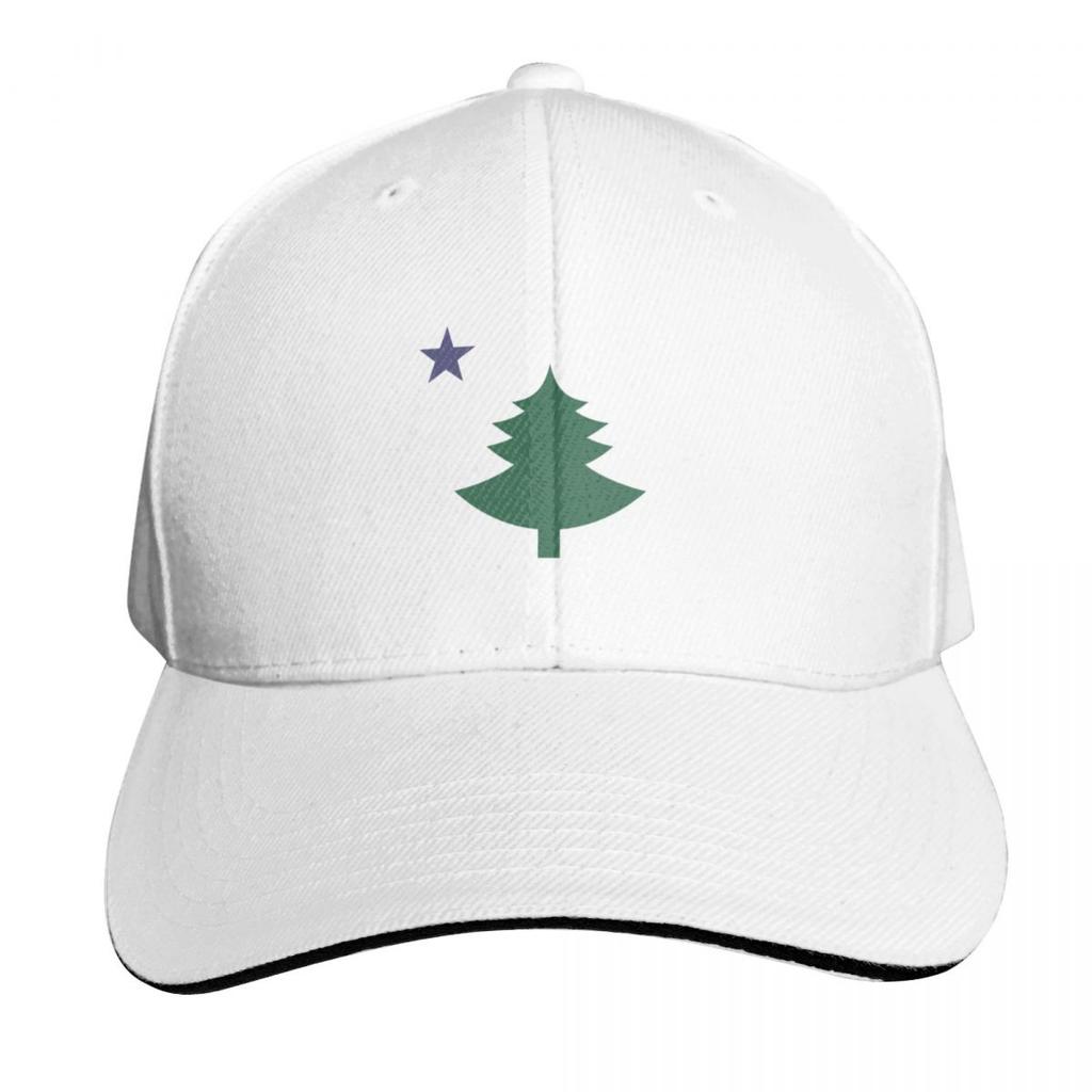 Old Original  Maine State Flag with Pine Tree and Star Baseball Cap Unisex Women Casual Summer Sport Sun Cap