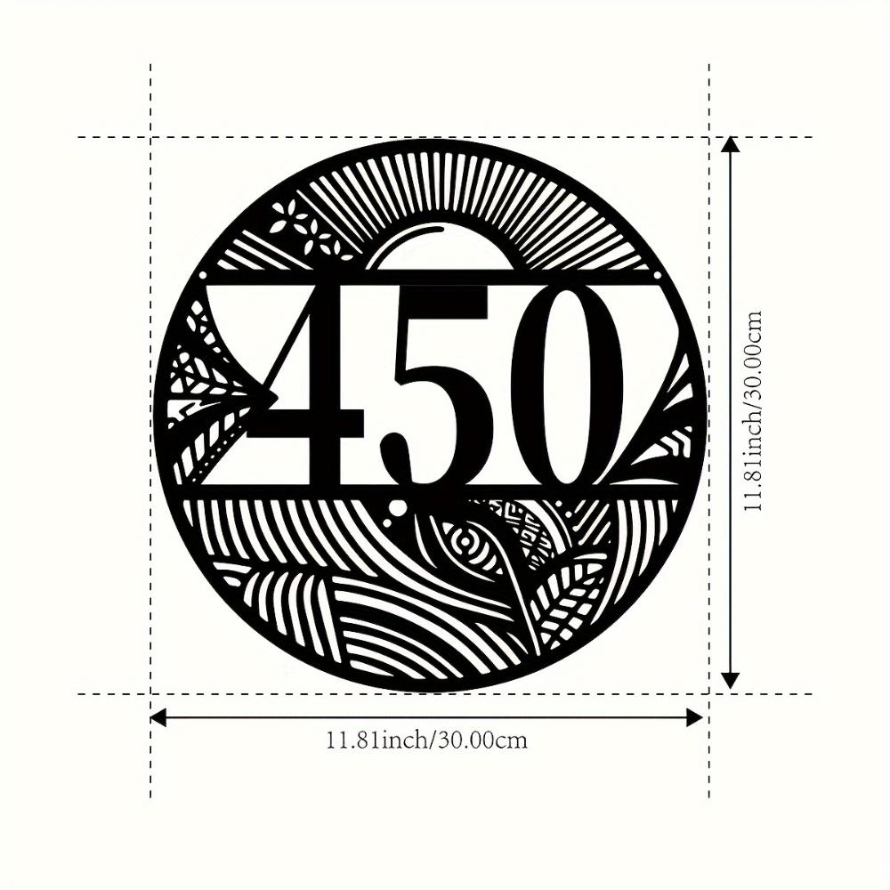 Iron Art Wall Decor, Custom Metal House Number Sign, 3D Leaf Wave Design, Indoor Outdoor Gift