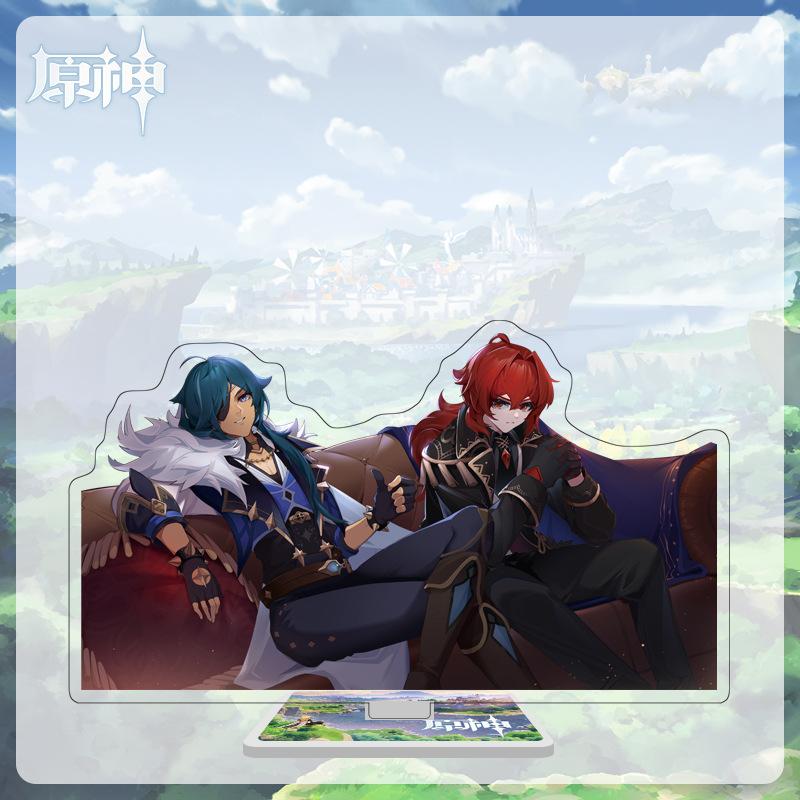 16cm Height Acrylic Large Stand-up Display Featuring Characters From Mondstadt and Liyue In Genshin