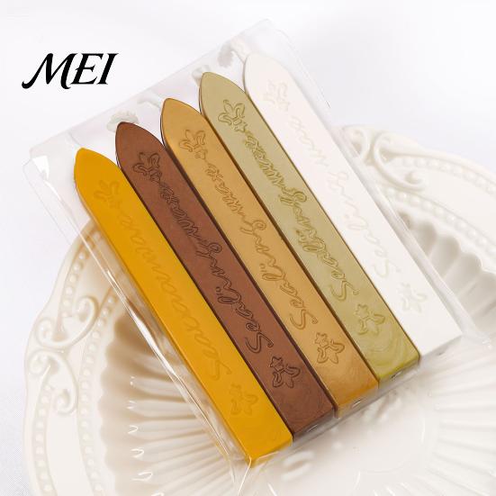 Sealing Wax Sticks 5PCS Sticks, with Wicks, Classic Color Envelope Strips, for And Vintage Craft Decor Strips Wedding Invitations