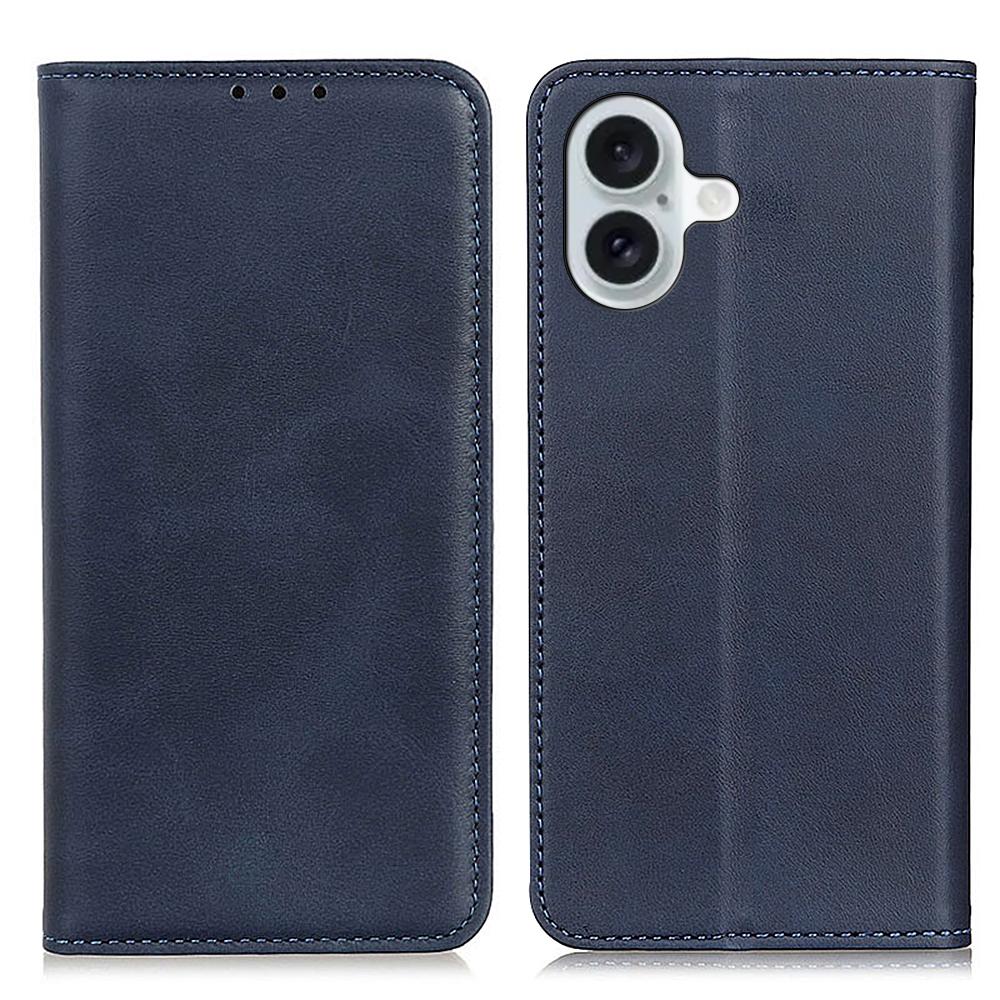 For iPhone 16 Case Magnetic Absorption Split Leather Folio Phone Cover