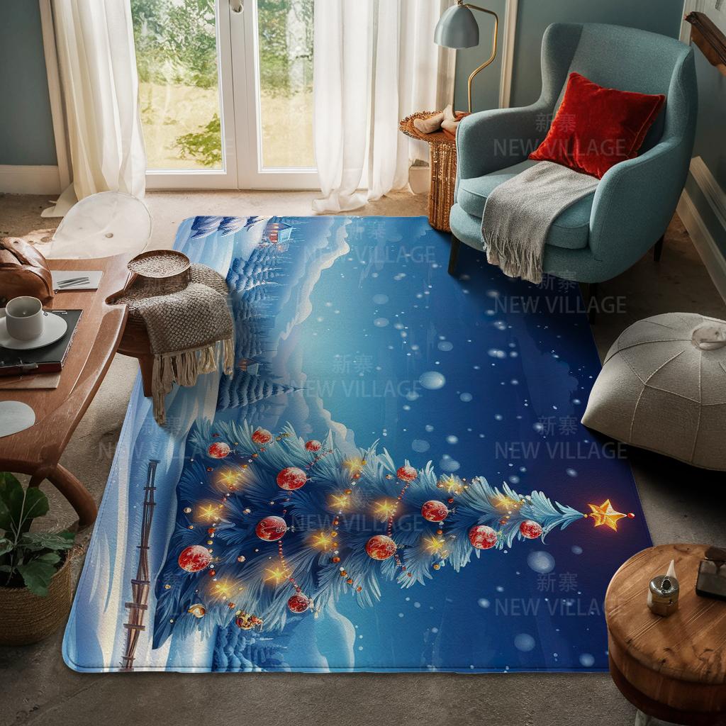 Hauseingangsteppich Fußmatte Haustür Wohnzimmer Bad Fuß Badezimmer rutschfest wasserabsorbierend Teppiche Bad Frohe Weihnachten Winter