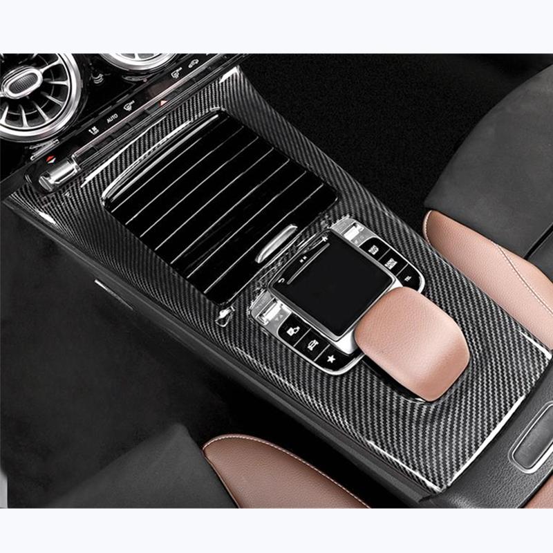 Pro Mercedes Benz A Class W177 Příslušenství Ochranný rám středové konzoly do auta ve stylu uhlíkových vláken ABS