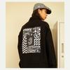 Vans Printed Embroidery Zip-Up Collared Long Sleeve Jacket Unisex Outerwear Black VN0A7Q19BLK