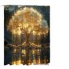 Luminous Golden Tree Pattern Bathroom Set with 12 Hooks - Decorative Home Accessories