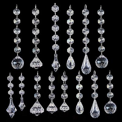 10pcs Acrylic  Beads Pendant Garland Chandelier Hanging Party Wedding Decoration Tables Centerpieces Curtain DIY