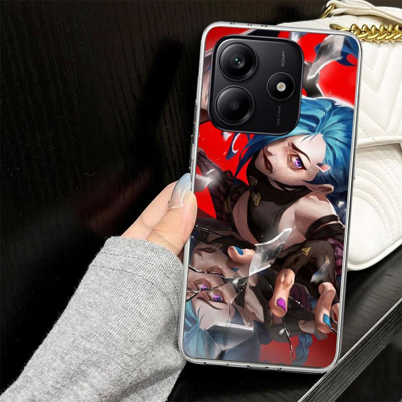 Arcane Jinx Anime Case for Xiaomi Redmi Note 14 13 12 11 Pro Plus Phone Cover 14S 12S 11S 11E 11T 10S 10 9S 9 Silicone Funda