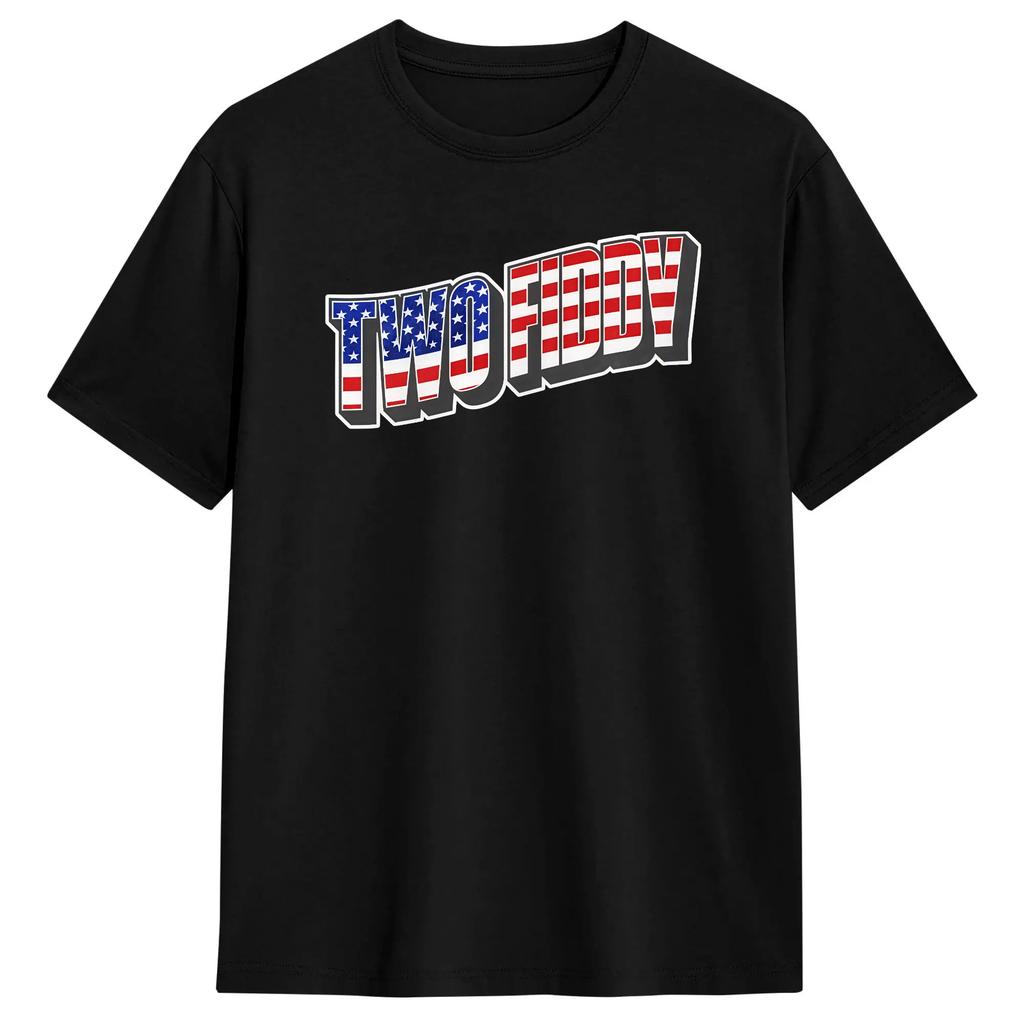 Two Fiddy T Shirt Summer Hip Hop Tshirts Cotton O Neck Plus Size Clothes Short Sleeve Y2k Fun Tshirt