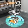 1PC Surfing Corgi Office Round Area Rug, Indoor Mat Suitable ForOffice, Under Office Chairs Bedroom Living Room Home Decor, Room Deco f008