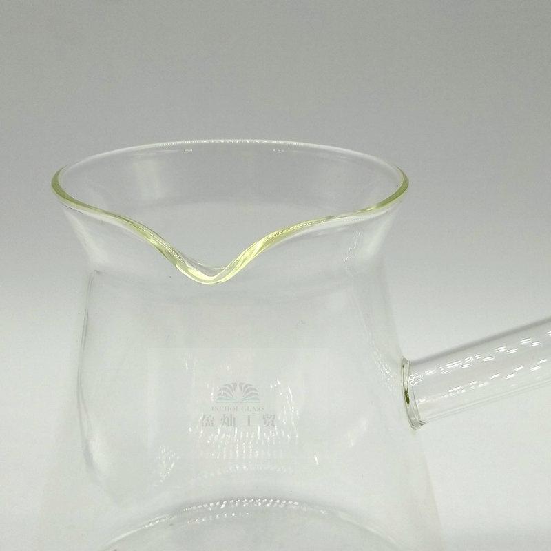 Hitzebeständige Kaffeekanne Glas Türkischer Wärmer Teekanne Krug Butter Kochfeld Kessel Kocher Griff Arabische Schmelzkessel