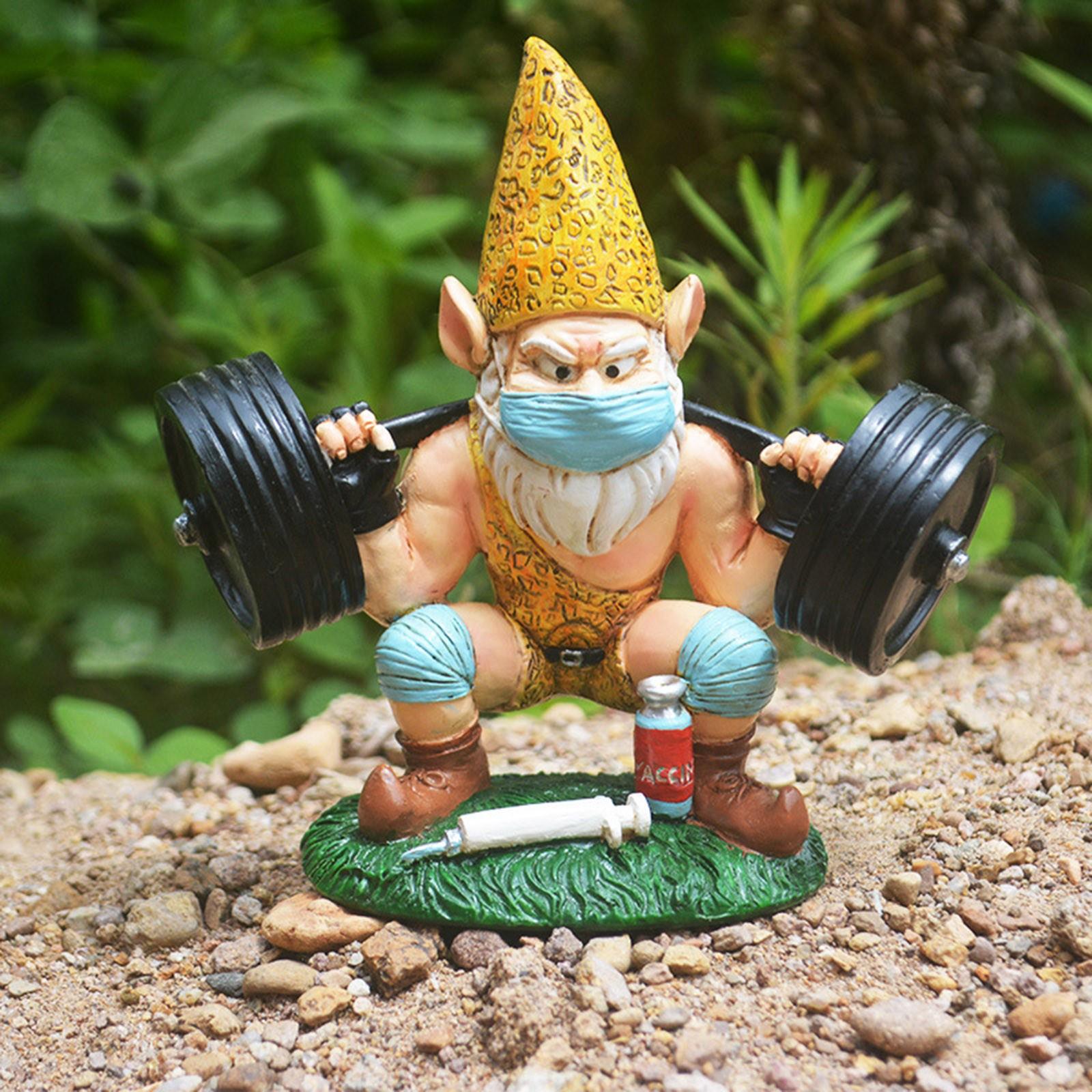 

Garden Garden Weightlifting Dwarf Sculpture Resin Crafts Ornaments