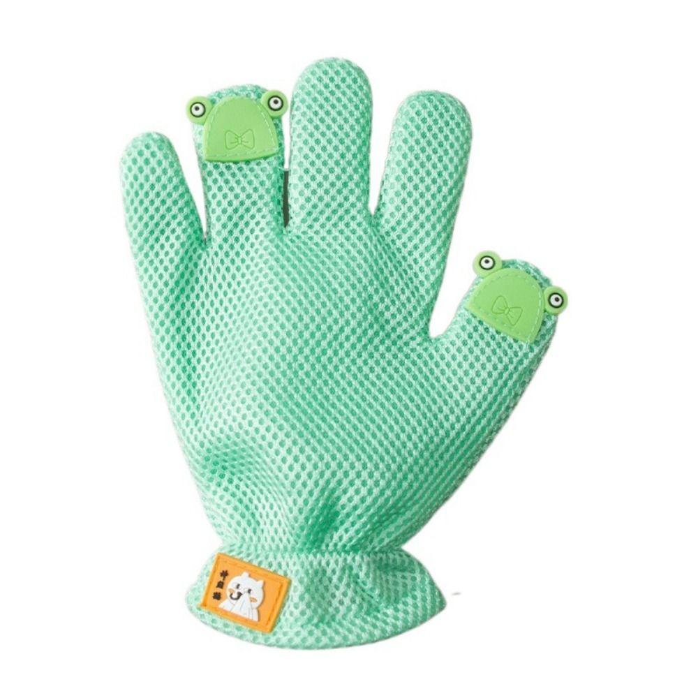 Cartoon Cat Hair Removal Gloves Silicone Soft Dog Bath Brush Gloves Mesh Fabric Cat Grooming Glove Pet Hair Removal Brush