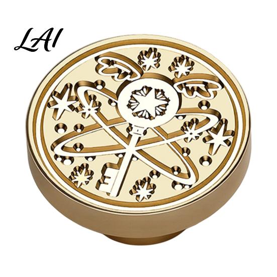 Gift Wrapping Wax Stamp Brass Seal Head Vintage Key Pattern Embossed Sealing Decorative Head for Envelope Journal Packaging Invitation Crafting