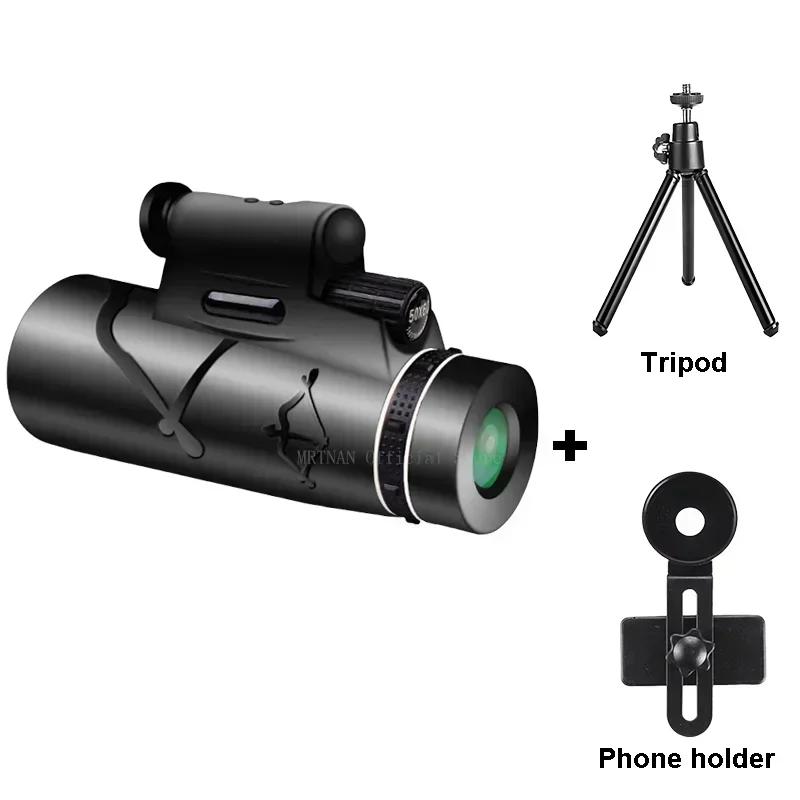 50x60 Monocular Telescope Long Range Powerful Low Light Night Vision High Zoom For Hunting Camping