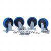 Kangle 5-inch Blue TPR Silent Swivel Caster