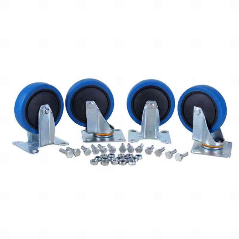 Kangle 5-inch Blue TPR Silent Swivel Caster