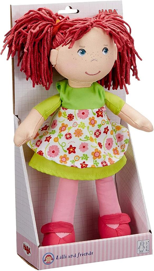 HABA Liese Soft Doll with Blue Eyes and Red Pigtails 12"