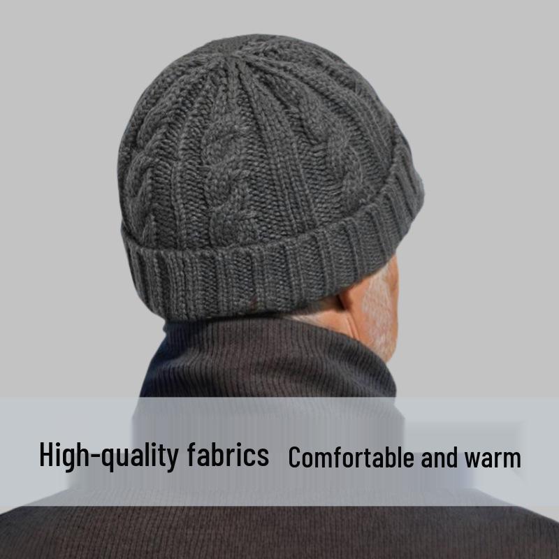 Herren Winter Warme Gestrickte Schiebermütze mit Ohrenschutz