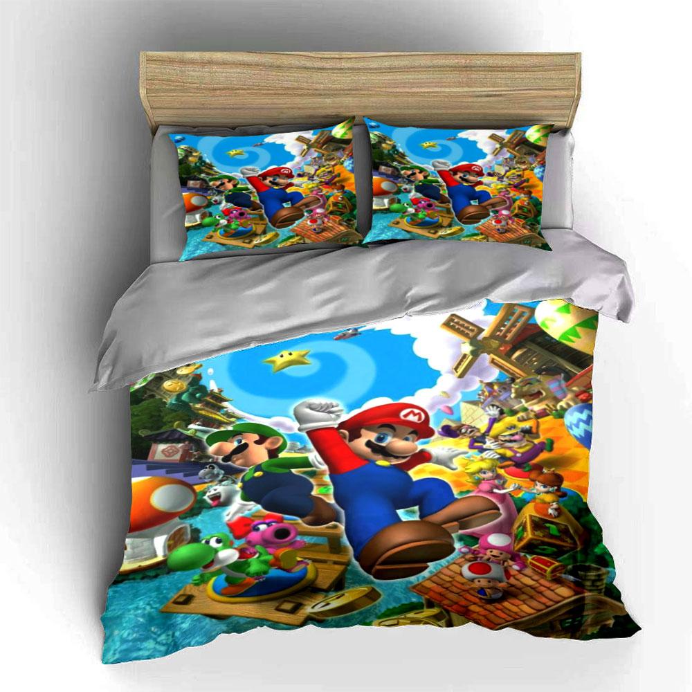 Characters from Mario franchise. Bedding sets Duvet cover sets Duvet covers Pillowcases(1 * Duvet Cover 2 * Pillowcases without duvet insert)