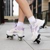 Scarpe Deformabili da Passeggio a Quattro Ruote per Bambini/Uomo Pattini a Rotelle da Uomo/Donna Pattini da Bambino Scarpe Sportive a Due Ruote per Ragazzi e Ragazze