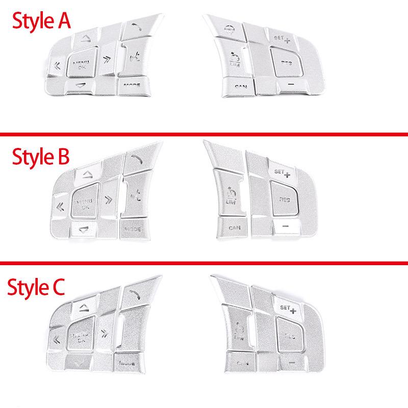 For Jaguar XE XF F-PACE E-PACE F-TYPE Aluminum Alloy Silver Car Steering Wheel Button Sequin Decorative Sticker Car Accessories