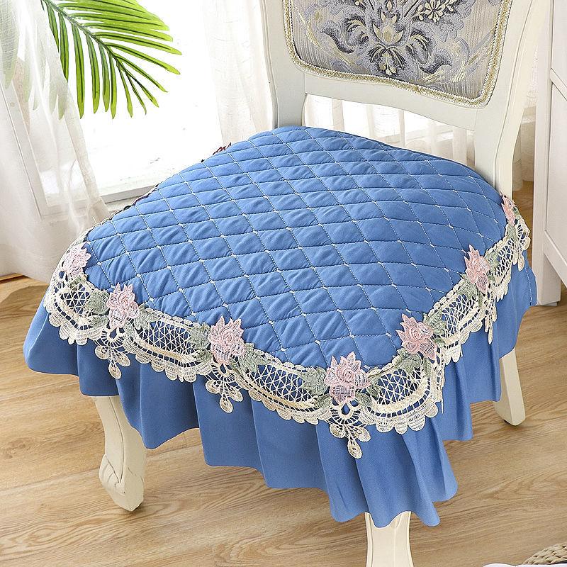 

Универсальный нескользящий коврик для стула для столовой, простое однотонное кружево, мягкие накладки на табуреты, полиэстер, можно стирать в стиральной машине, можно стирать, повседневный стиль, всесезонный 45*45CM