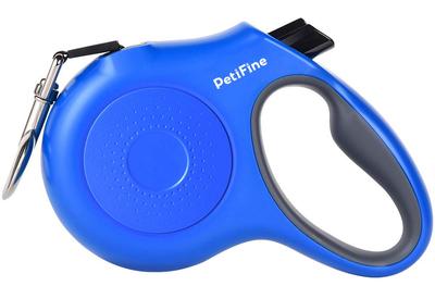 PetiFine Dog Load Capacity For Medium and Large Reflective Blue Lead, Retractable, 5m, 50kg, Dogs, Light, One-Touch Operation, L,