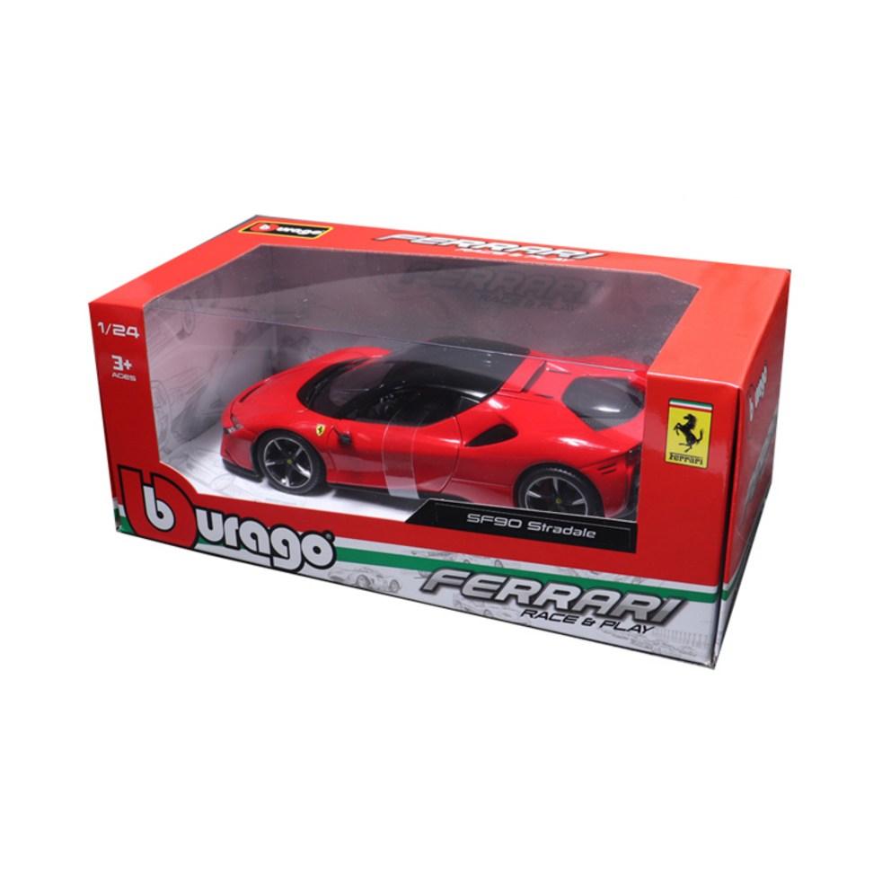 Bburago 1:24 Scale Ferrari SF90 Stradale Diecast Car Model, Red