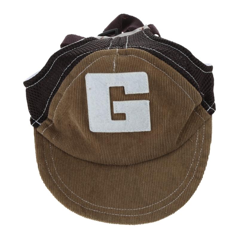 

Dog Baseball Cap Adjustable Dog Outdoor Sun Protections Hat Breathable Caps with Ear Holes for Small to Large Dogs L коричневый