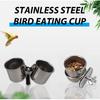 Stainless Steel Bird Feeding Bowl with Clamp, Parrot Food Water Cup,Cage Mounted Feeder Dish for Cockatiel Budgie Lovebird Finch