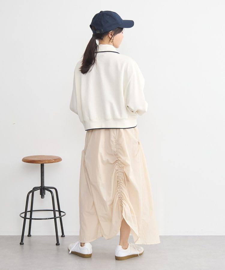 Music Drawstring Gathered Skirt 01000064902 Ivory Free Size [Earth & Ecology]